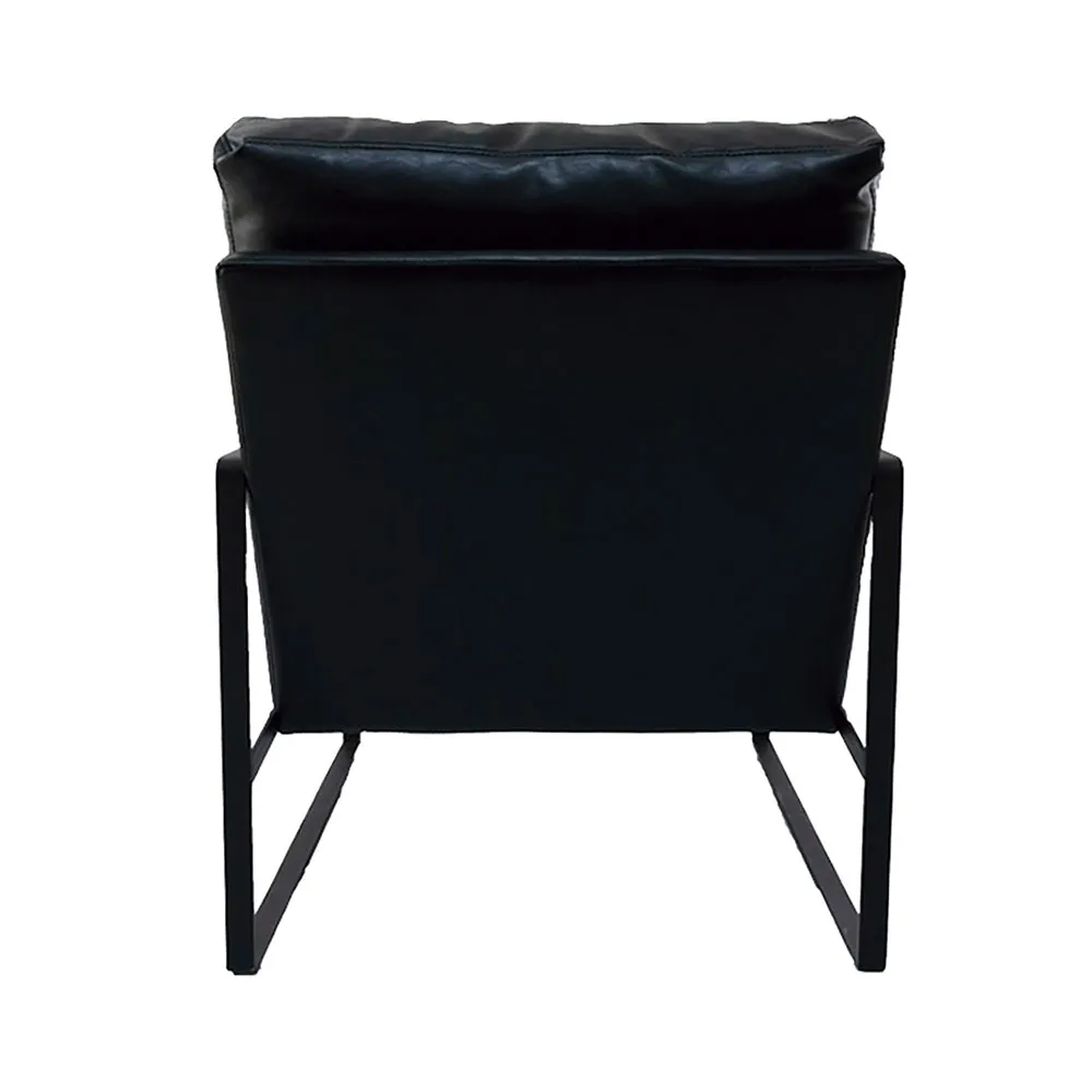 Poltrona Boss pu Preta Com Base de Ferro - Imagem 2