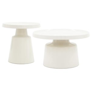 Conjunto Mesa de Centro e Lateral Branca